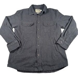 Grayers Mens Long Sleeve Button Up Shacket Shirt Medium Gray Cold Weather Rated